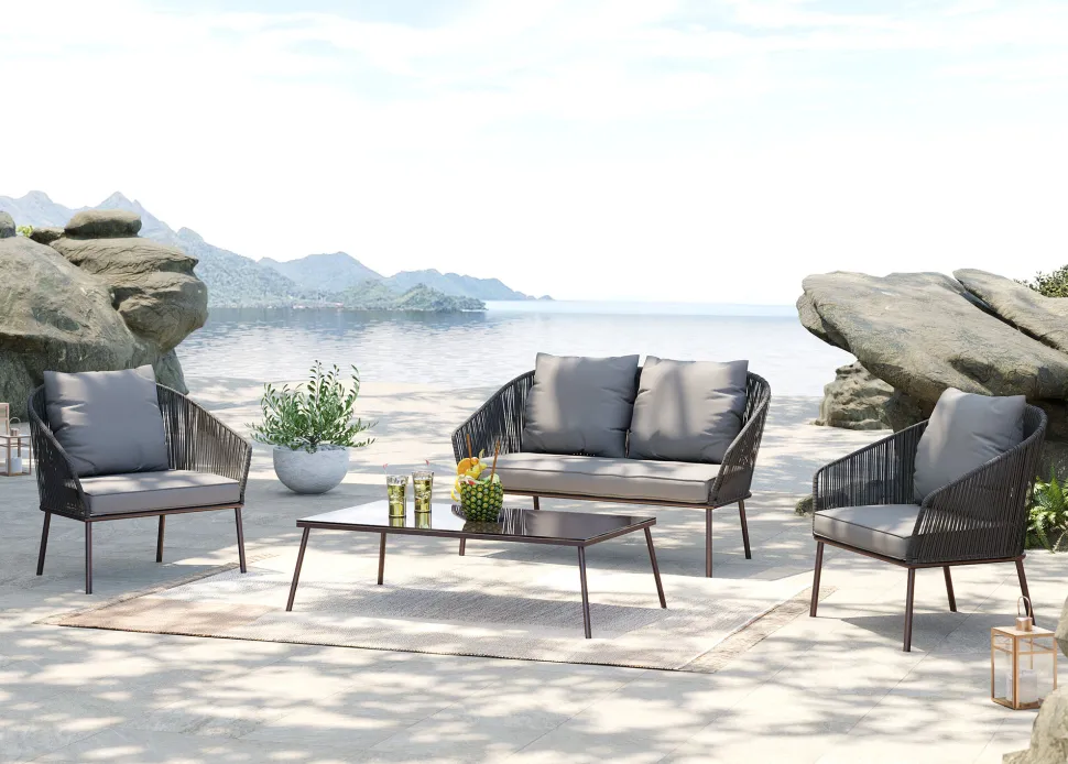 Sitzgruppe Elba Grau Quattro(4/tlg.)