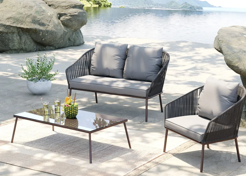 Sitzgruppe Elba Grau Quattro(4/tlg.)