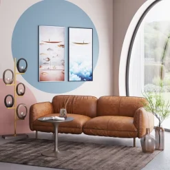 Sofa Calgary Smart Leder Hellbraun 228cm