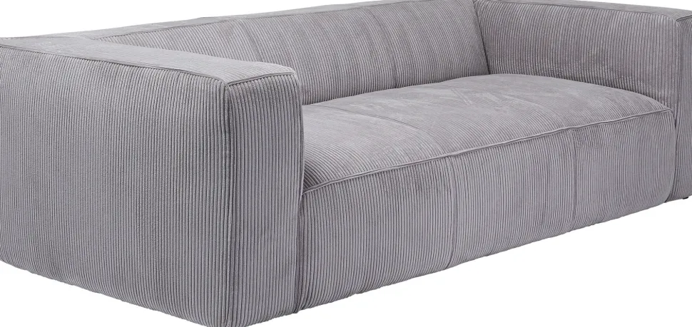 Sofa Cubetto Cord 3-Sitzer Hellgrau 220cm