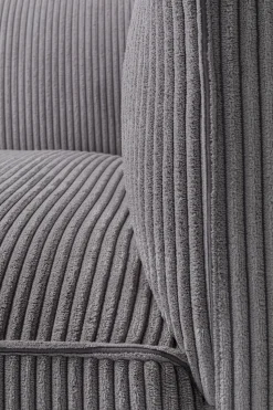 Sofa Cubetto Cord 3-Sitzer Hellgrau 220cm