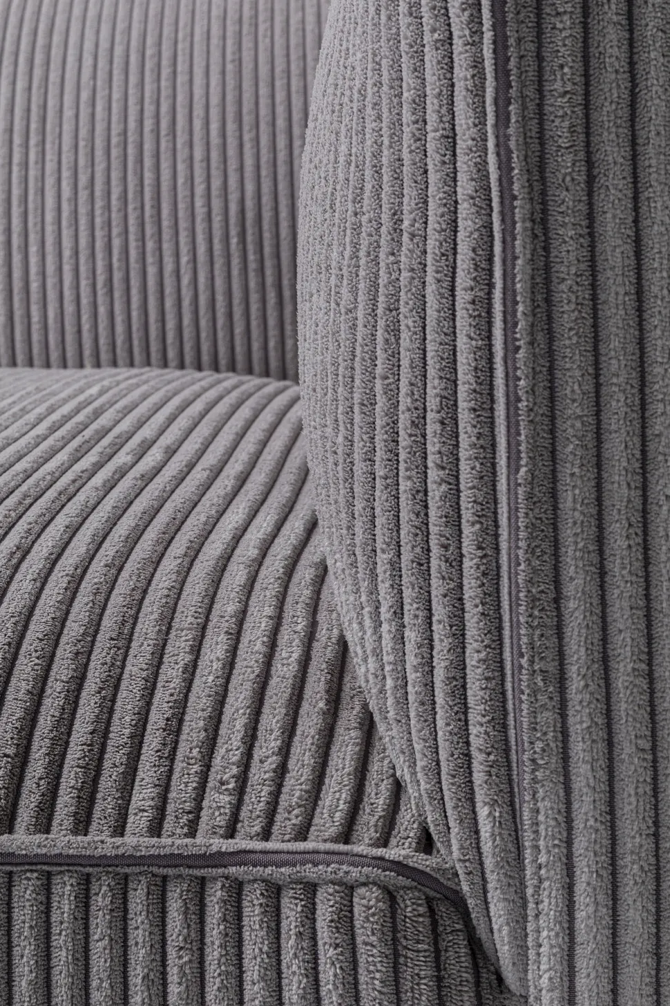 Sofa Cubetto Cord 3-Sitzer Hellgrau 220cm