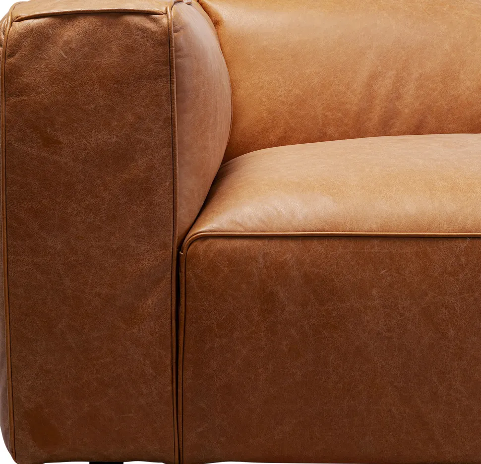 Sofa Cubetto Smart Leder Hellbraun 220cm