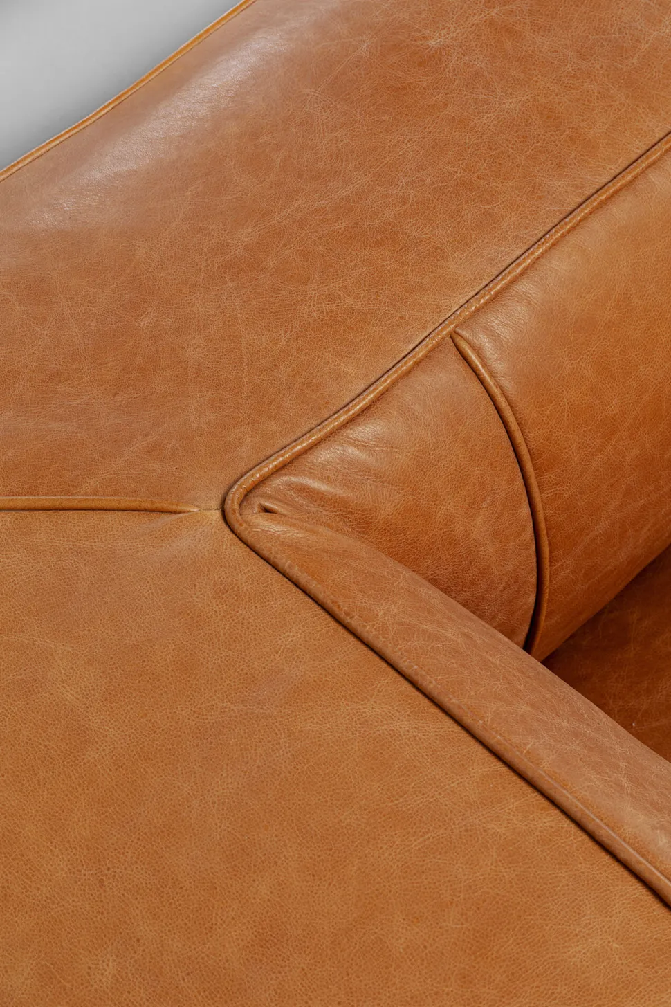 Sofa Cubetto Smart Leder Hellbraun 220cm