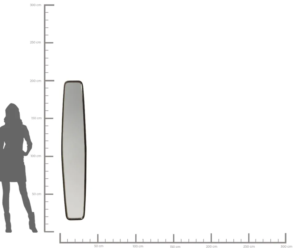 Spiegel Clip Black 32x177cm