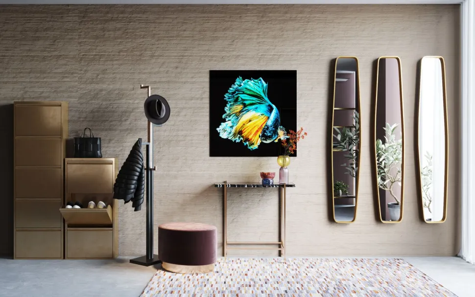 Spiegel Clip Brass 32x177cm