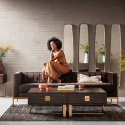 Spiegel Clip Brass 32x177cm