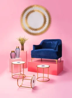 Spiegel Solare Gold Ø132cm