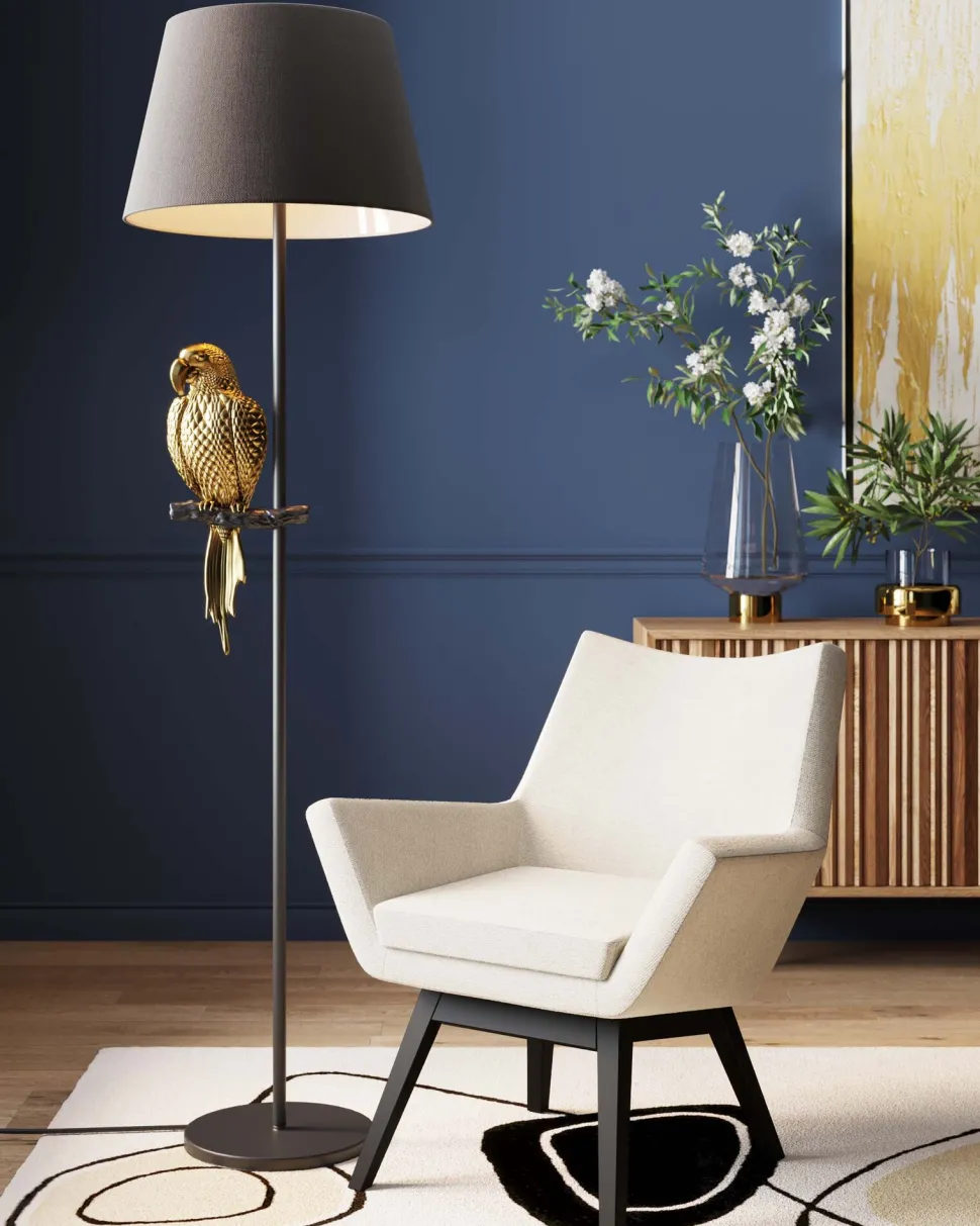 Stehleuchte Animal Parrot Gold 176cm