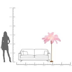 Stehleuchte Feather Palm Pink 165cm