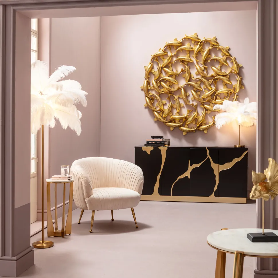 Stehleuchte Feather Palm Weiß 165cm