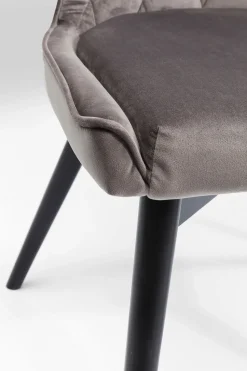 Stuhl Black Marshall Velvet Grau