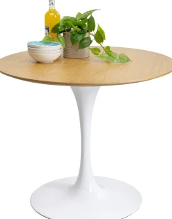 Tisch Invitation Set Eiche Weiß Ø90cm