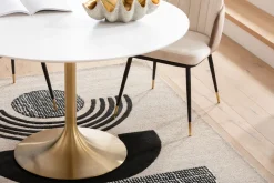 Tisch Invitation Set Weiß Brass Ø120cm