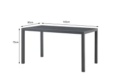 Tisch Madagascar Schwarz 80x140cm