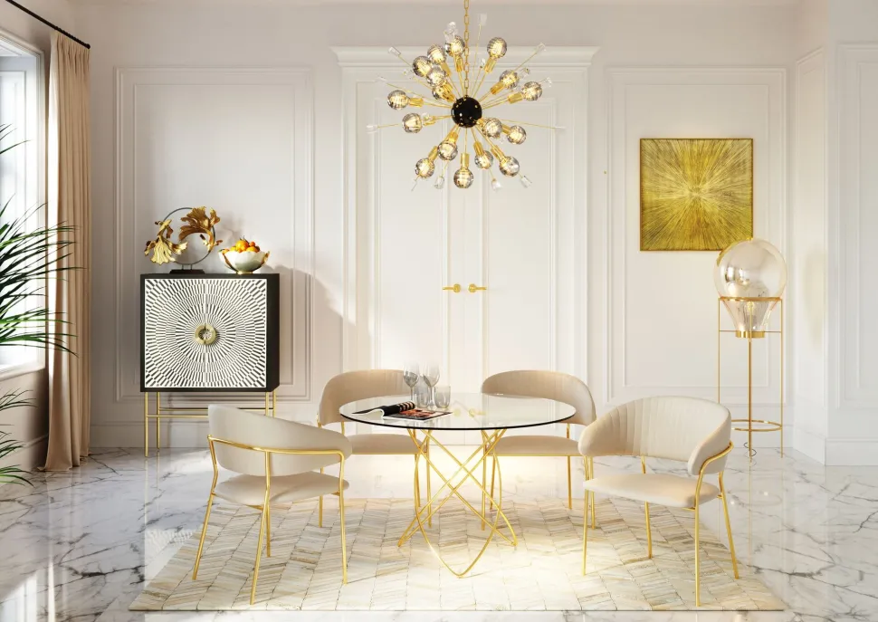 Tisch Molekular Gold Ø120cm