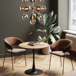 Tisch Schickeria Eiche Schwarz Ø80cm