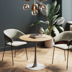 Tisch Schickeria Eiche Weiß Ø80cm