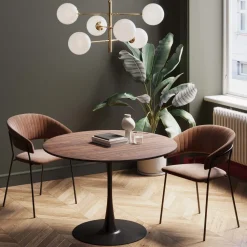 Tisch Schickeria Walnussoptik Schwarz Ø110cm