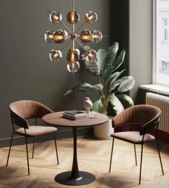 Tisch Schickeria Walnussoptik Schwarz Ø80cm