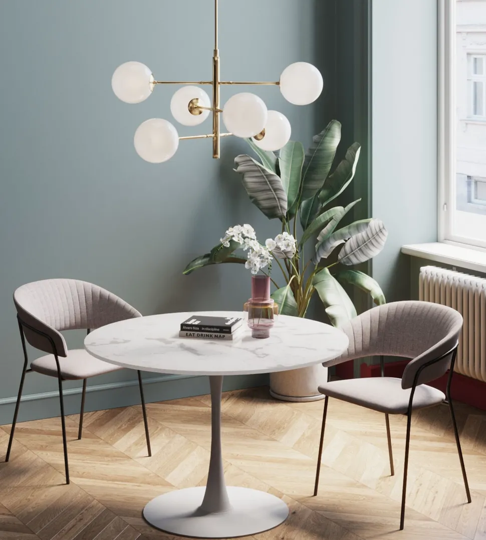 Tisch Veneto Marmor Weiß Ø110cm