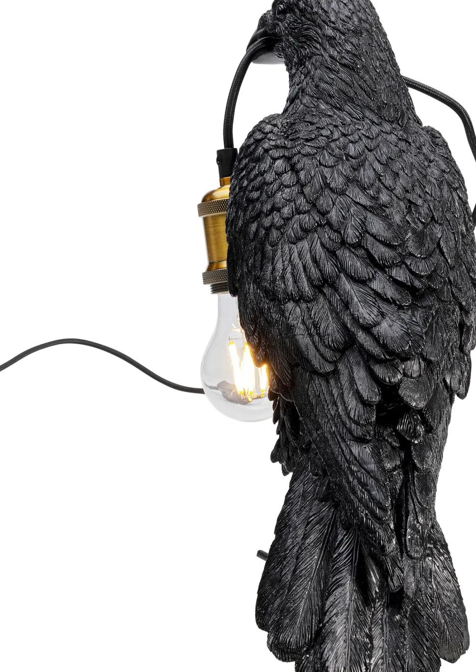 Tischleuchte Animal Crow Matt Schwarz 34cm