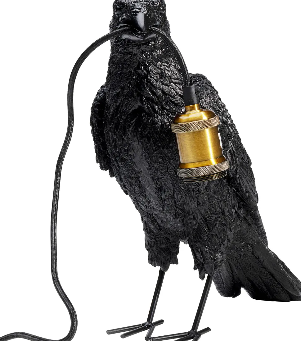 Tischleuchte Animal Crow Matt Schwarz 34cm