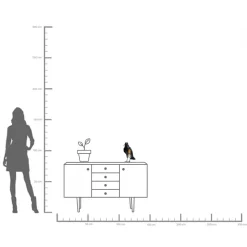 Tischleuchte Animal Crow Matt Schwarz 34cm