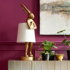 Tischleuchte Animal Rabbit Gold/Weiß 88cm