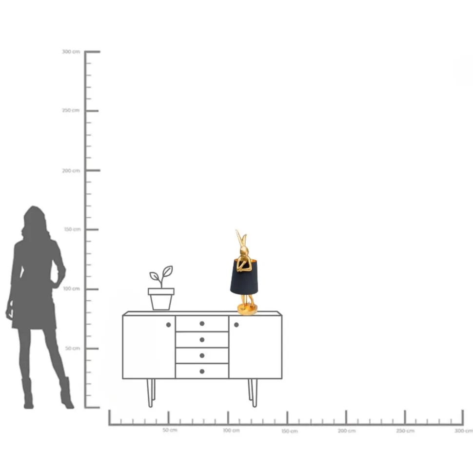 Tischleuchte Animal Rabbit Gold/Schwarz 68cm