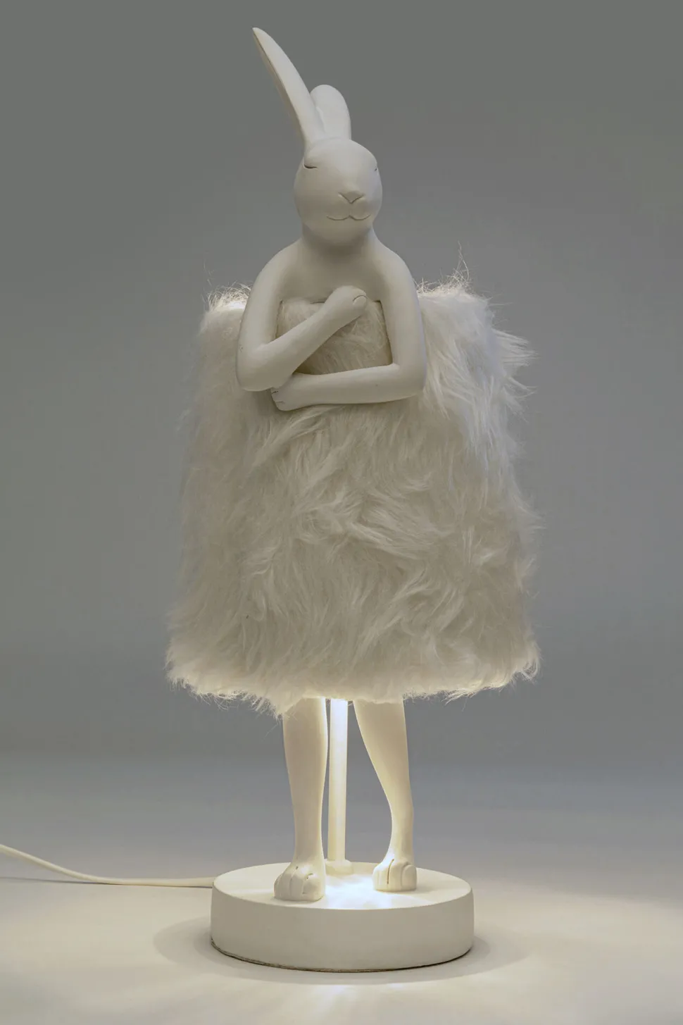 Tischleuchte Animal Rabbit Fur Weiß/Silber 50cm