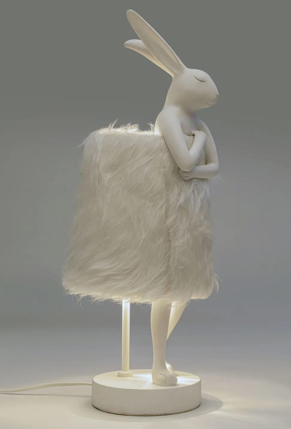 Tischleuchte Animal Rabbit Fur Weiß/Silber 50cm