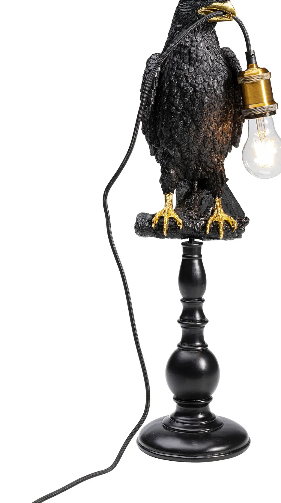 Tischleuchte Animal Sitting Crow Matt Schwarz 61cm