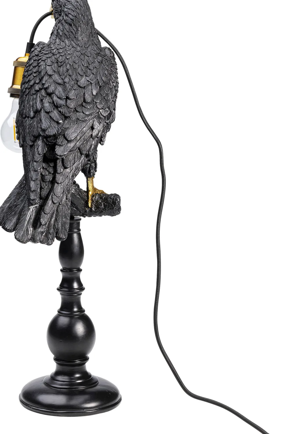 Tischleuchte Animal Sitting Crow Matt Schwarz 61cm