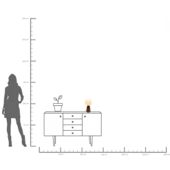 Tischleuchte Bollie Rot 33cm