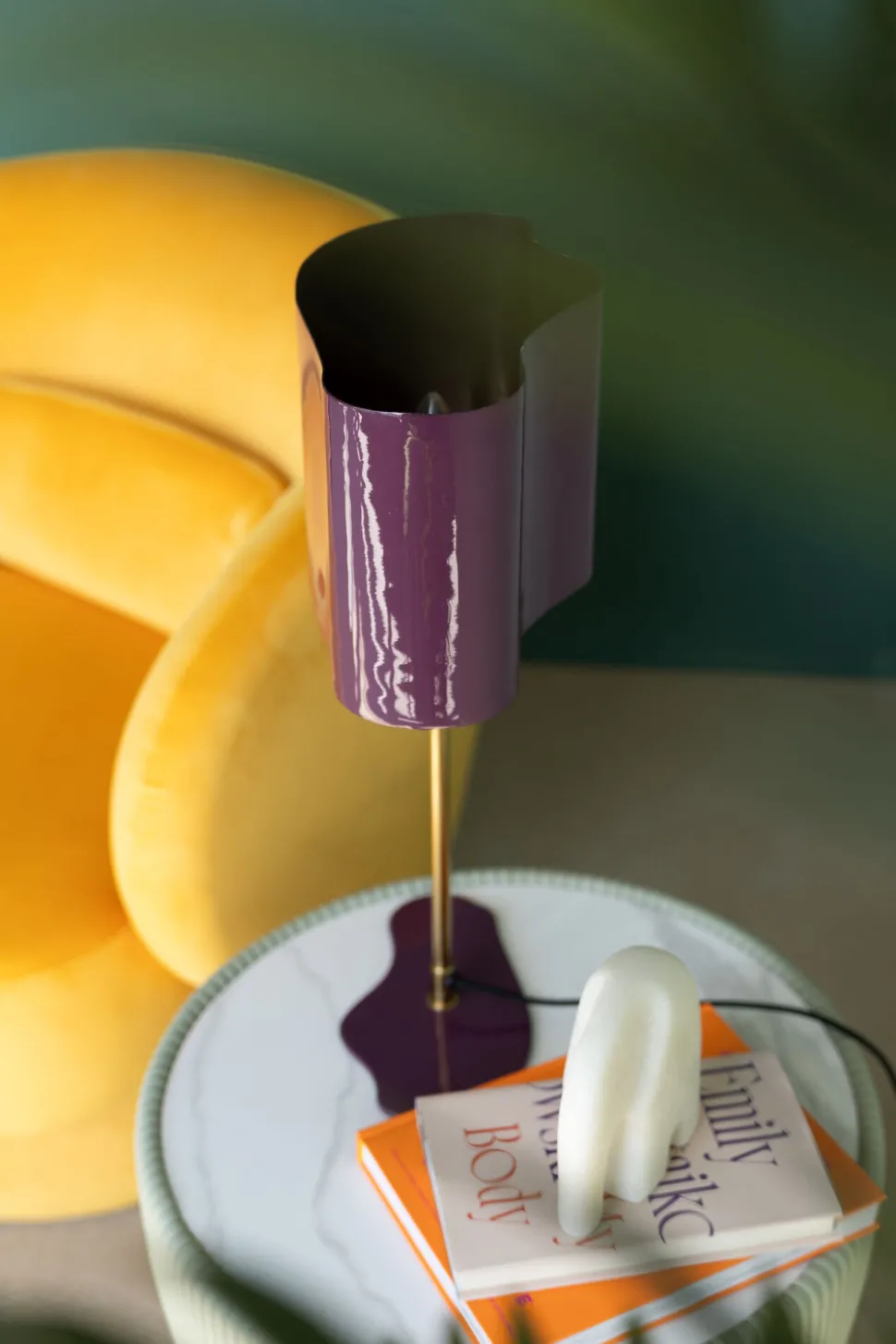 Tischleuchte Cloudy Oval Pflaume 49cm