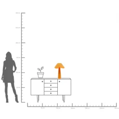 Tischleuchte Cloudy Rund Orange 49cm