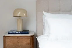 Tischleuchte Loungy Ecru Weiß 38cm