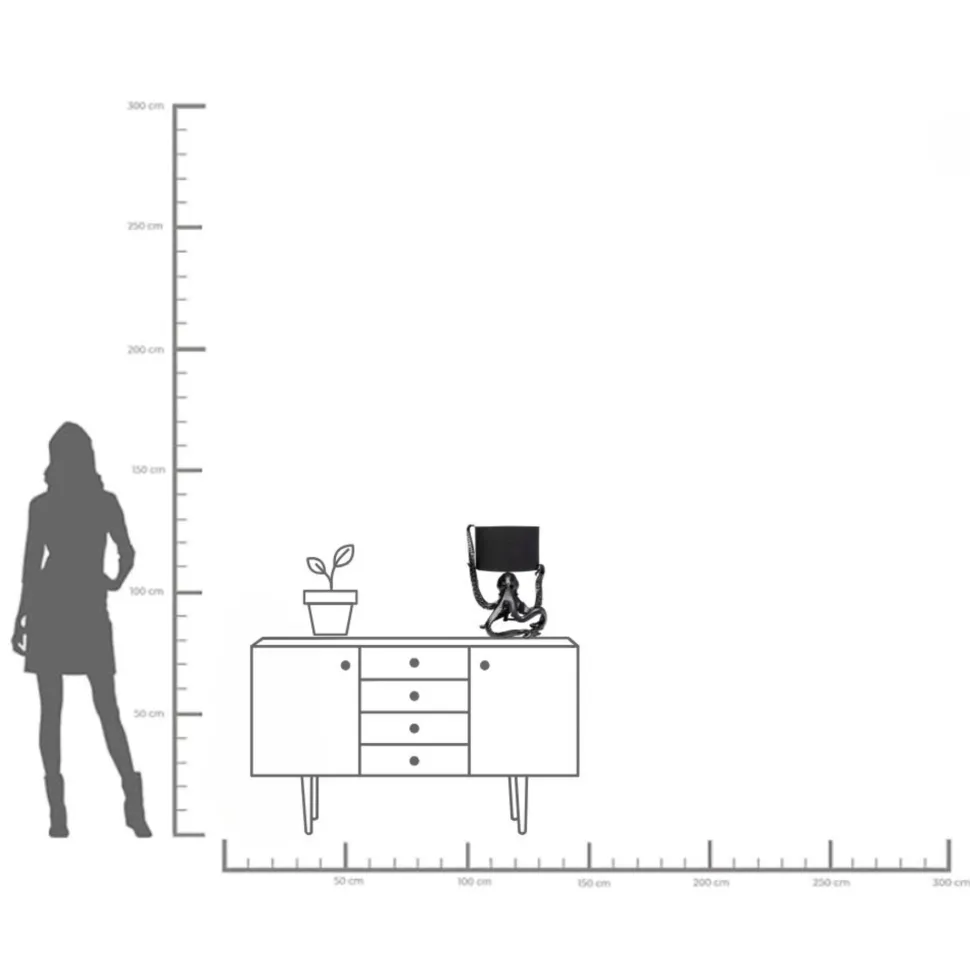 Tischleuchte Octopus Schwarz 47cm