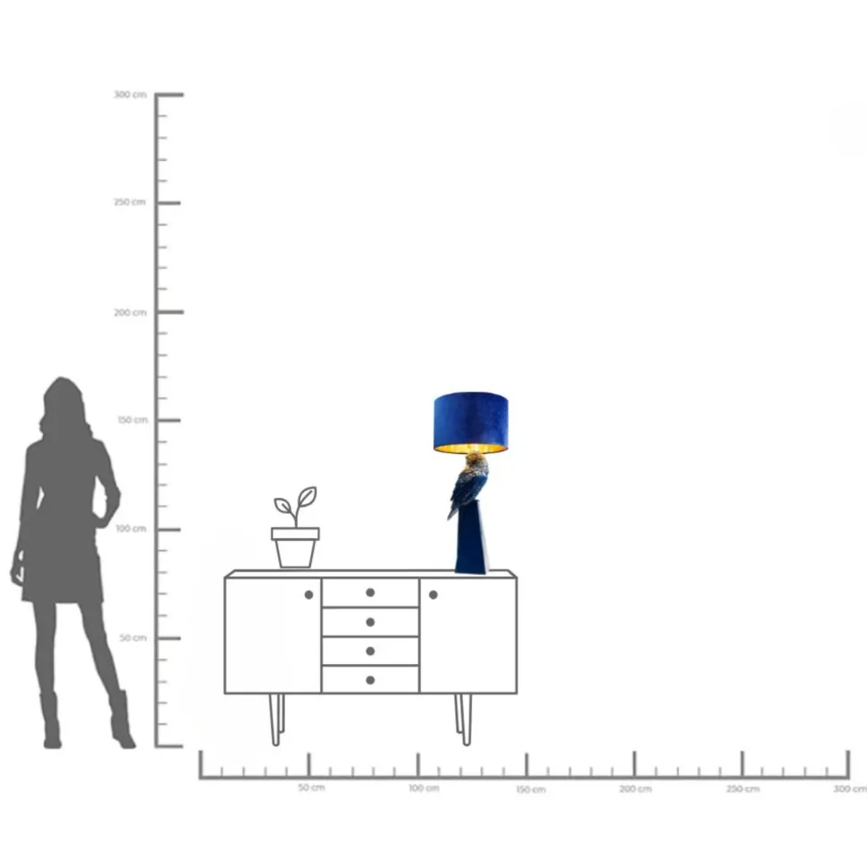 Tischleuchte Parrot Blau 84cm