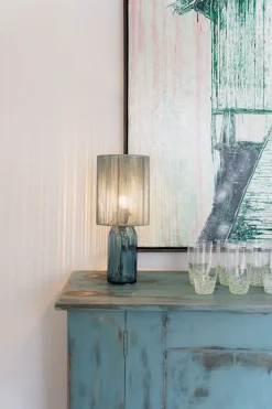 Tischleuchte Vecchio Blau 42cm