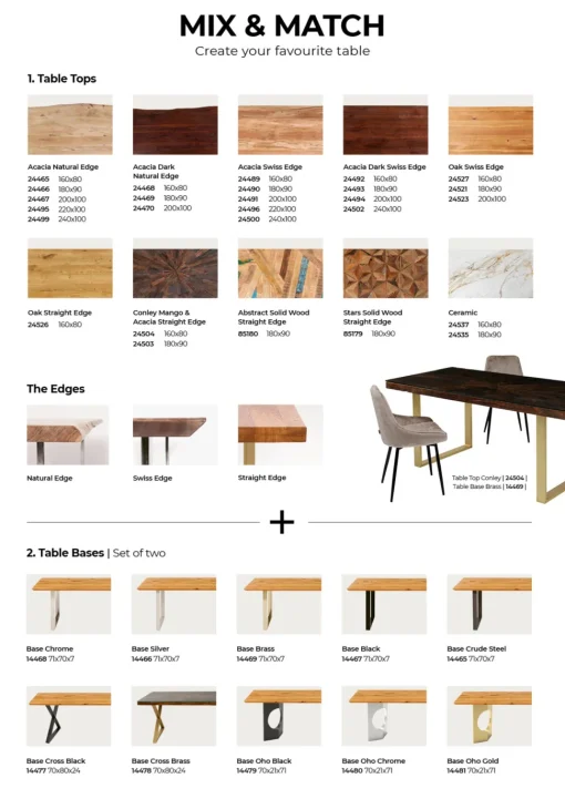 Tischplatte Tavola Conley 160x80