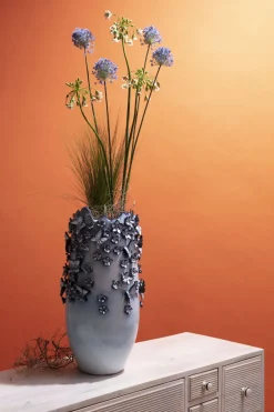 Vase Butterflies Lightblue 50cm