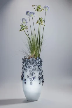 Vase Butterflies Lightblue 50cm