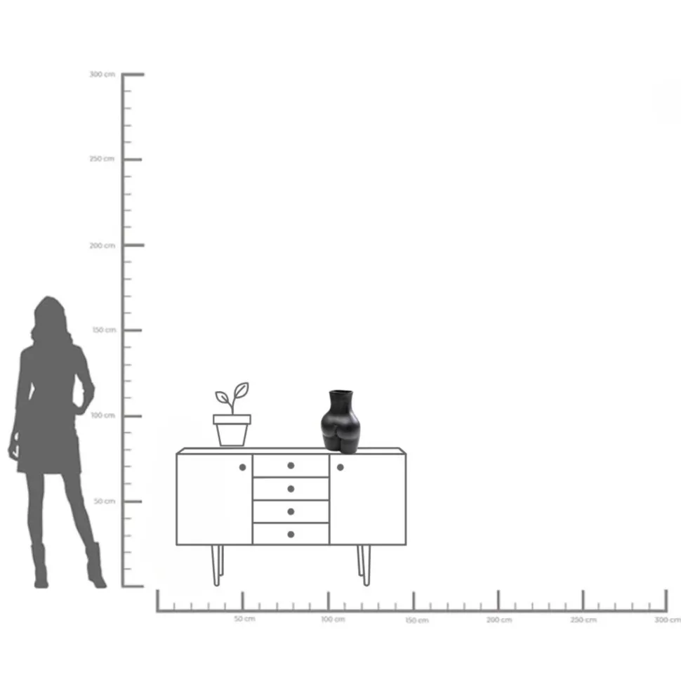 Vase Donna Schwarz 40cm