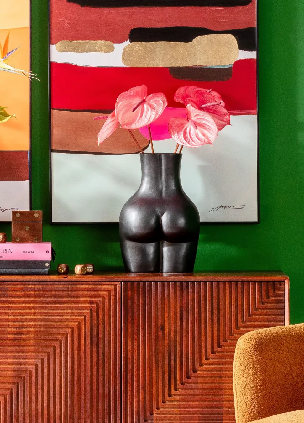 Vase Donna Schwarz 40cm