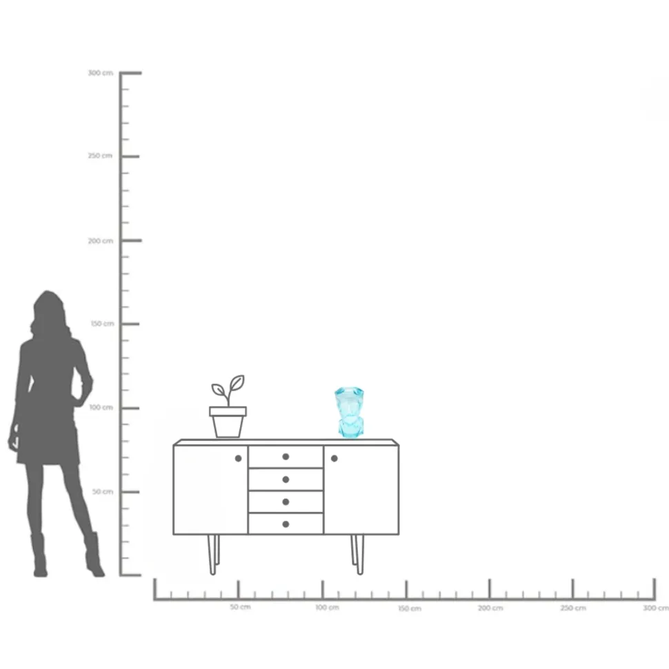 Vase Prisma Face Hellblau 30cm