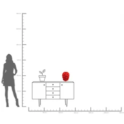 Vase Strawberries Rot 30cm