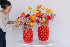 Vase Strawberries Rot 30cm