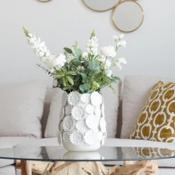 Vase Sunflowers Weiß 30cm